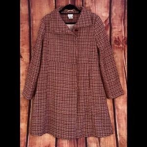 Women’s Sz L (12/14) Purple Boucle Pattern Winter Coat - Super Cute!